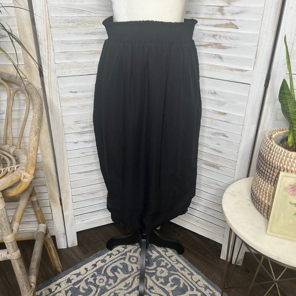 UNIVERSAL STANDARD Women's XS 10 12 Blair Swiss Dot Midi Skirt Chiffon Black - Picture 13 of 14